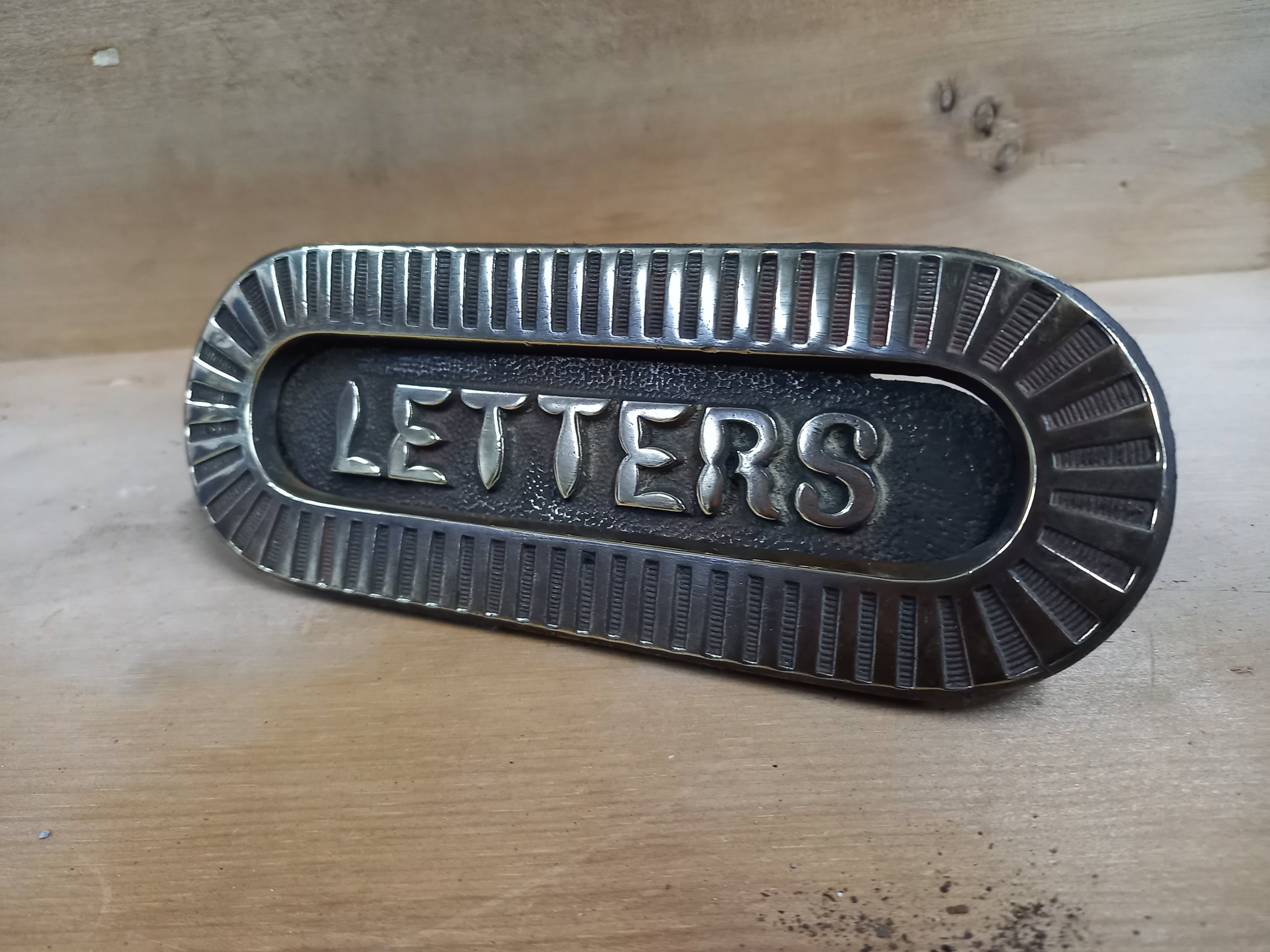 Original Edwardian Brass Weighted Letterbox Glasgow Architectural Salvage